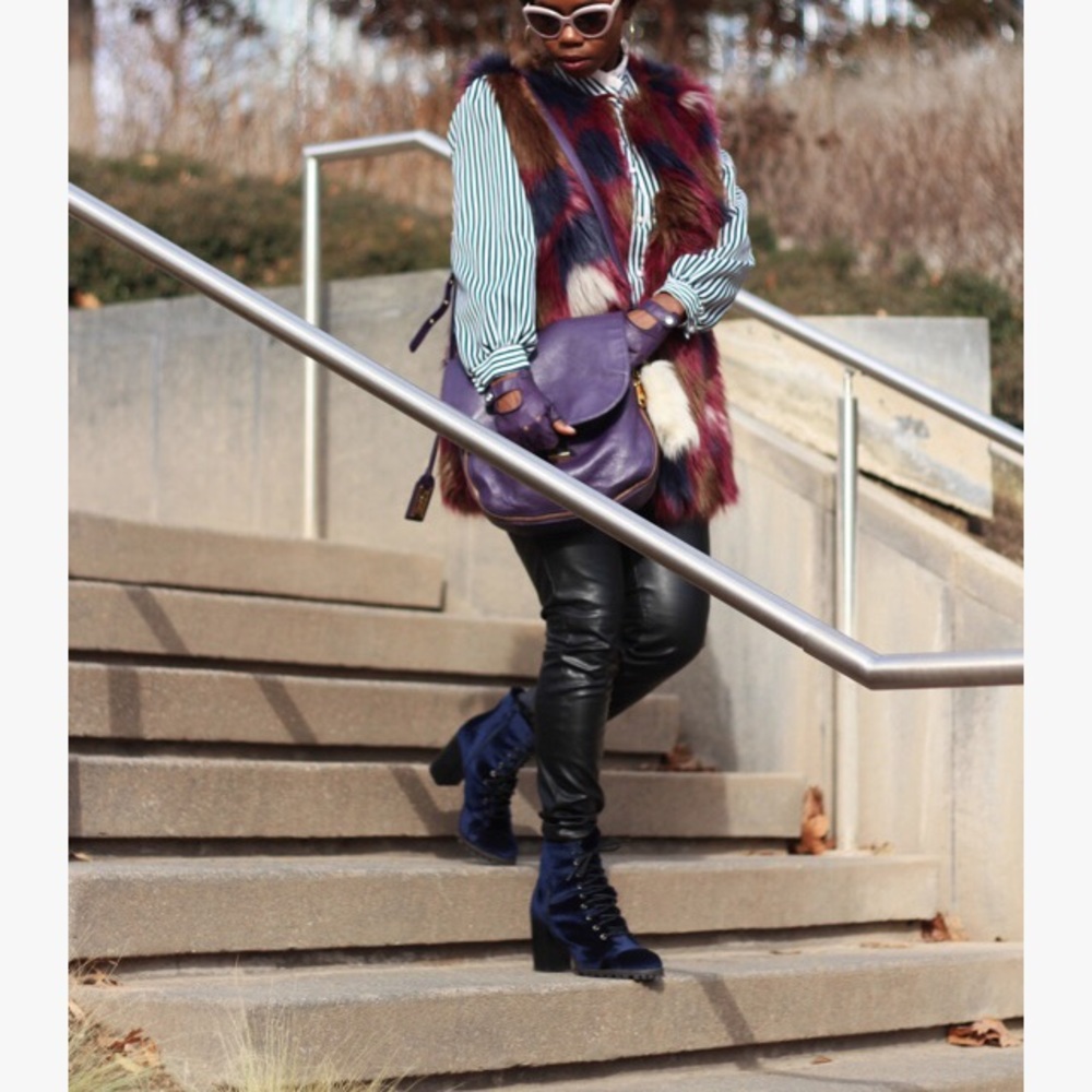 Report Blue Velvet Boots